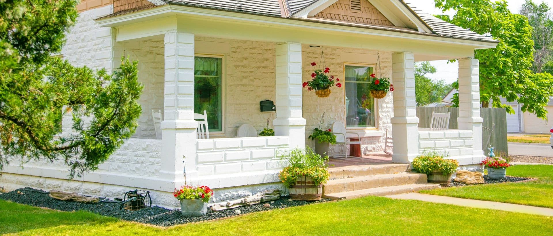 beautiful home exterior windows on a sunny day